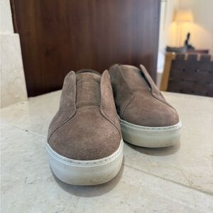 J/Slides brown suede slip on shoe